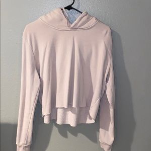 pink cropped hoodie